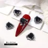 Estilo Oscuro Cruz Negra Circonita Arte de Uñas Pedrería Corazón Vintage Halloween Navidad Accesorios para Arte de Uñas Venta al por Mayor