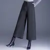 Pantalones de lana anchos, sencillos y elegantes para mujer, nuevo modelo otoño 2026, diseño elegante de cintura alta que estiliza, pantalones casuales de moda
