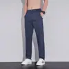 Pantalones Casuales de Tencel para Hombre Verano Delgados Sueltos Rectos Estilo Coreano Modernos Versátiles Seda Helada Traje de Negocios Pantalones Largos