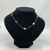 Novo Colar Trevo de Quatro Folhas Cinco Flores 13mm, Versão Alta Não Desbota 11mm Ágata Vermelha Aço Titânio Joias Galvanizadas