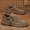 Zapatos de Hombre Otoño Nuevos Zapatos Deportivos y de Ocio para Hombre Versátiles Impermeables Antideslizantes Zapatos de Cuero Negros Zapatos de Trabajo de Cuero