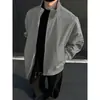 Artículo popular de transmisión en vivo, chaqueta limpia de moda disponible, prenda exterior holgada para hombre, cuello alto moderno, top juvenil con cremallera