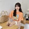 Camiseta de Manga Curta para Mulheres 2025 Solta Estilo Coreano Tendência Ins Estilo Preguiçoso Estudante Versátil Estilo de Hong Kong Desenho Animado Top de Manga Curta
