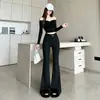 Pantalones acampanados simples de alta gama transfronterizos para mujer, nuevo otoño 2026 de cintura alta, adelgazantes, largos, versátiles, casuales, hasta el suelo