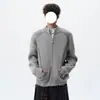 Suéter de patchwork deconstruido estilo americano, marca de tendencia de otoño para hombre, vibra de alta calle, cárdigan de punto versátil para adolescentes