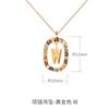 Collar europeo y americano transfronterizo de 26 letras en español para mujer, cadena de clavícula versátil, diseño de nicho con gema de cristal