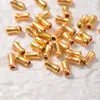 Prata S925 Banhada a Ouro Contas Cilíndricas de Bambu Cintura Fina Tambor Pequeno Contas de Furo Grande Acessórios para Joias DIY Acessórios para Pulseiras de Contas Soltas