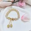 Pulseira Coração Doce Flor de Pêssego Feminina 2024 Nova Doce Nova Pulseira de Calcedônia Imitada Chinesa para Presente de Aniversário para Namoradas