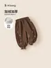 Pantalones Joggers de Pana Acolchados Engrosados Bangxuan Ropa Infantil Invierno Niños Pequeños Niñas Sueltos Cómodos Pantalones de Invierno para Niños