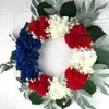 Nueva Corona de Día de la Independencia de Venta Caliente Transfronteriza Colgante de Puerta Bordado Rojo, Blanco y Azul Decoración de Flores Artificiales de Pared Conmemorativa