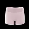 Roupa íntima feminina sem costura de seda gelada, cintura alta, controle da barriga, modeladora, camada base, boxer, calças de segurança finas de verão anti-exposição