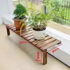 Alféizar de balcón repisa de ventana ampliada estante para macetas estante encimera estrecha de un solo nivel de pie soporte para macetas de madera maciza patas de altura ajustable