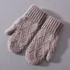 Guantes de Lana Elásticos con Forro de Felpa, Tejidos de Color Sólido, Calientes para Invierno, para Estudiantes, Ciclismo, Protección contra el Frío, Guantes Antideslizantes Universales