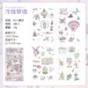 Adesivos planos ZABC transfronteiriços, Série Pintura Cor Clara, 6 tipos de adesivos base DIY para materiais de journaling com tema de vida