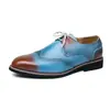 2021 Transfronterizos Talla Grande 48 Zapatos de Cuero para Hombre Estilo Británico Negocios Pintura en Spray Moda Tendencia Peluquero de Bodas Zapatos de Moda para Hombre