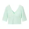 Comercio Exterior Verano Estilo Europeo y Americano Transfronterizo Nuevo Diseño Ajustado Moda Cuello Redondo Manga Corta Camiseta Superior