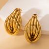 Aretes de Aro Transfronterizos, Aretes de Tuerca Irregulares, Aretes de Acero Inoxidable, Aretes de Acero de Titanio, Aretes de Aro Multicapa, Aretes para Mujer