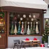 Decoraciones navideñas, árbol de Amazon, copos de nieve, pegatinas electrostáticas para puertas de cristal, decoración de ventanas y sala de estar, creando un ambiente festivo