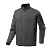 Cardigan de forro polar con cuello alto para otoño e invierno, manga larga, chaqueta ligera de negocios, sudadera gruesa cálida y a prueba de frío, moda casual para hombre