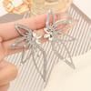 Pendientes Grandes de Mariposa de Diamantes de Colores Incrustados Estilo Europeo y Americano Borlas Moda Exagerados de Gama Alta Pendientes Grandes Joyería Transfronteriza