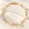 Pulseira Fofa e Doce Estilo Ins Mais Vendida Transfronteiriça com Flores, Folhas, Borboleta, Zircônia e Pulseira de Cobre, Presente de Dia dos Namorados