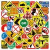 50 novos sinais de alerta sinais de alerta sinais de alerta logotipo decoração de skate copo de água adesivos de grafite à prova d'água