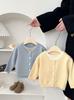 Cárdigan de punto falso de dos piezas para niña, nuevo estilo de primavera, estilo occidental, suéter informal para bebé, chaqueta de otoño para bebé, combinable