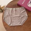 7387 Estilo Francês Texturizado! Roupa íntima feminina de algodão puro acrílico quente para outono e inverno, com fenda alta escovada, entrepernas estendido 10A