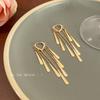 Aretes de borla de cadena aretes de diseño de nicho femenino aretes nuevos de lujo ligero de alta gama 2023 aretes dorados de temperamento