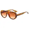 Gafas Retro Redondas Adelgazantes de Sapo Europeas y Americanas Gafas de Sol Aviador de Una Sola Puente de Moda Gafas de Moda Transfronterizas para Mujer