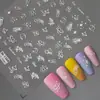 Capa do Livro Vermelho em Relevo Adesivos de Unha Borboleta Fita Aurora Unhas Rosa Esmaltadas Tridimensional Avançado
