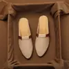 Sandalias planas de mujer 2026, nuevas, puntiagudas, sin cordones, con diseño hueco, modernas y elegantes