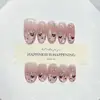 Daiyueda Unhas Vestíveis Feitas à Mão Outono e Inverno Novo Estilo Coração Pintado à Mão Estilo Olho de Gato Elegante Adesivos de Nail Art