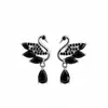 Pendientes Colgantes de Cisne con Zirconia y Forma de Gota de Agua Aguja de Plata, Sensación de Lujo Ligero y Gama Alta, Pendientes Exquisitos Versátiles con un Diseño Único