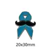 Insignia Metálica Rosa y Azul con Cinta de Lazo, Pegatina para Teléfono, Broche de Concienciación sobre el Cáncer de Mama, Regalo de Caridad en Stock