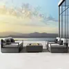 Sofá de Exterior de Alta Gama para Jardim de Villa, Pátio, Hotel, Piscina, Lazer, Impermeável, à Prova de Sol, Sofá Combinado de Liga de Alumínio