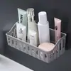 Prateleira de Armazenamento Prateleira de Cozinha Cesta de Armazenamento Montada na Parede Sem Furos Prateleira de Cosméticos para Banheiro Vaso Armazenamento Doméstico Parede