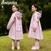 Capa de Chuva Infantil para Alunos que Vão à Escola, Capa de Chuva Longa para o Corpo Inteiro para Meninos e Meninas, Impermeável para Chuva Forte, Adequada para Alunos do Ensino Fundamental e Médio, Poncho de Chuva para Bicicleta