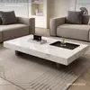 Mesa de Centro Cuadrada de Pizarra Colgante Estilo Minimalista Italiano de Lujo Ligero Mármol Marrón Veneciano para Uso Doméstico en la Sala de Estar
