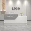 Balcão de caixa, balcão de bar, balcão de loja, pequena loja de roupas, salão de beleza, salão de cabeleireiro, mesa de balcão, balcão de recepção de empresa, design simples