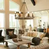 Suministro Exclusivo Transfronterizo de Candelabros de Madera Maciza Estilo Country Americano Retro Francés para Sala de Estar, Comedor, Dormitorio, Villa, Candelabros LED de Lujo Ligero