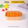 Caja desechable de papel kraft para almuerzo 750ml rectangular picnic camping caja para ensalada de frutas para llevar tazón de papel caja de embalaje