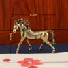 Latón antiguo sólido caballo decoración de escritorio caballo al éxito ganar manija creativa pieza caballo del zodiaco oficina