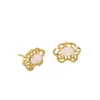 Diseño Estilo Retro Pendientes de Cerradura Ping An Ruyi para Mujer Joyería para Orejas Blanca de Calcedonia Simple de Gama Alta Estilo Chino Venta al por Mayor