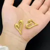 Colar em Formato de Coração para Mulheres, Corrente para Clavícula, Design de Nicho Ins Transfronteiriço, Aço Titânio, Não Desbota, Pingente de Ouro 18K, Brincos
