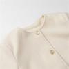 Moda de Primavera y Otoño Europea y Americana Transfronteriza Comercio Exterior Estilo Pequeño Aroma Color Sólido Lana Francesa Elegante Abrigo Chaqueta de Cuello Redondo Top