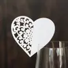 Tarjetas Rojas de Banquete con Forma de Corazón para Bodas, Tarjetas de Lugar de Mesa, Tarjetas Huecas para Copas de Vino, Tarjetas de Asiento para Cumpleaños, Tarjetas de Bendición de Nombres