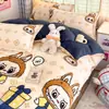 Juego de Cuatro Piezas de Terciopelo de Leche Cálido de Invierno Espeso Coral Fleece Franela Funda de Edredón Juego de Tres Piezas para Dormitorio de Estudiante