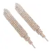 Pendientes de Borlas Estilo Europeo y Americano para Mujer, Nuevos Pendientes de Cadena Garras con Pedrería, Pendientes de Diamantes Completos para Banquetes de Boda de Comercio Exterior E449