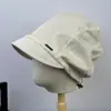 Gorro casual holgado de ala corta para mujer, estilo retro japonés, hace que la cara se vea más pequeña, ajuste holgado para cabezas grandes, gorro de punto moderno y versátil